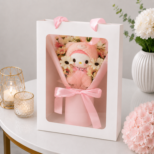Cute Plush Toy Bouquet with Daisy Flowers