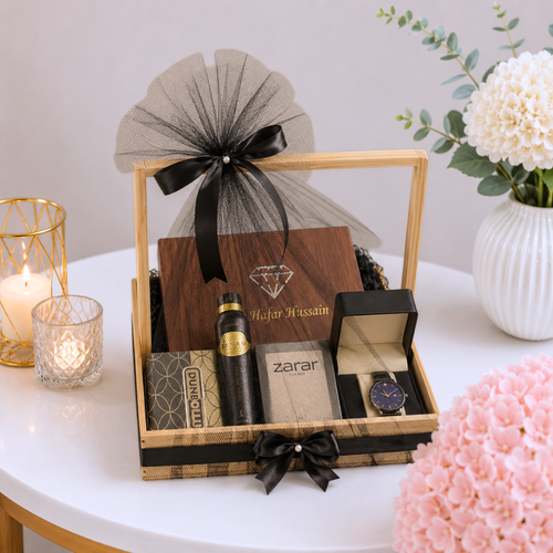 Personalized Luxury Men's Gift Box with Watch and Cologne