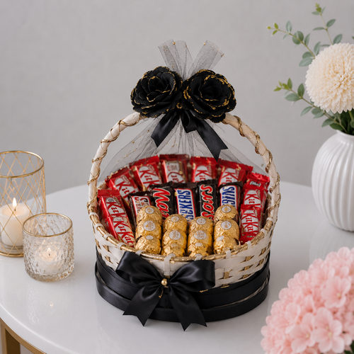 Black Gold Luxury Chocolate Collection Gift Basket