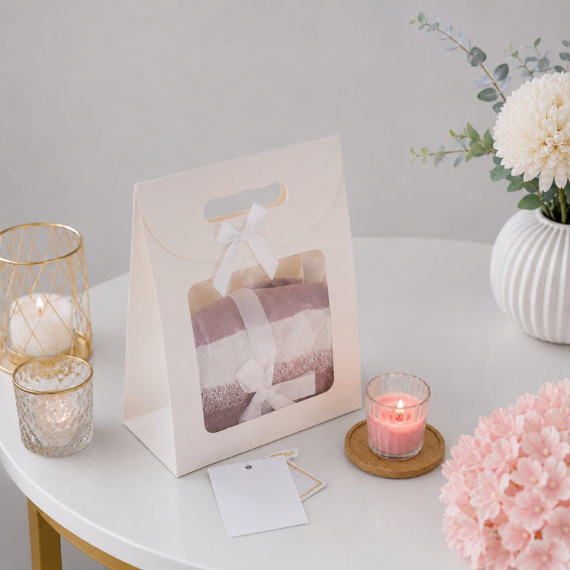 Purple and Blush Soft Scarf Gift Bag