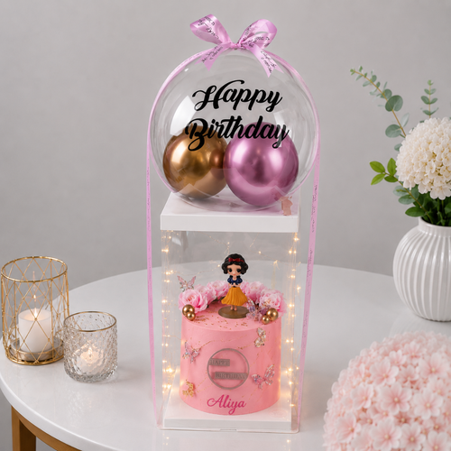 Princess Birthday Cake and Balloon Gift Box