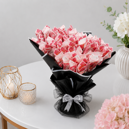 Luxury Black Dome Money Bouquet with Tulle